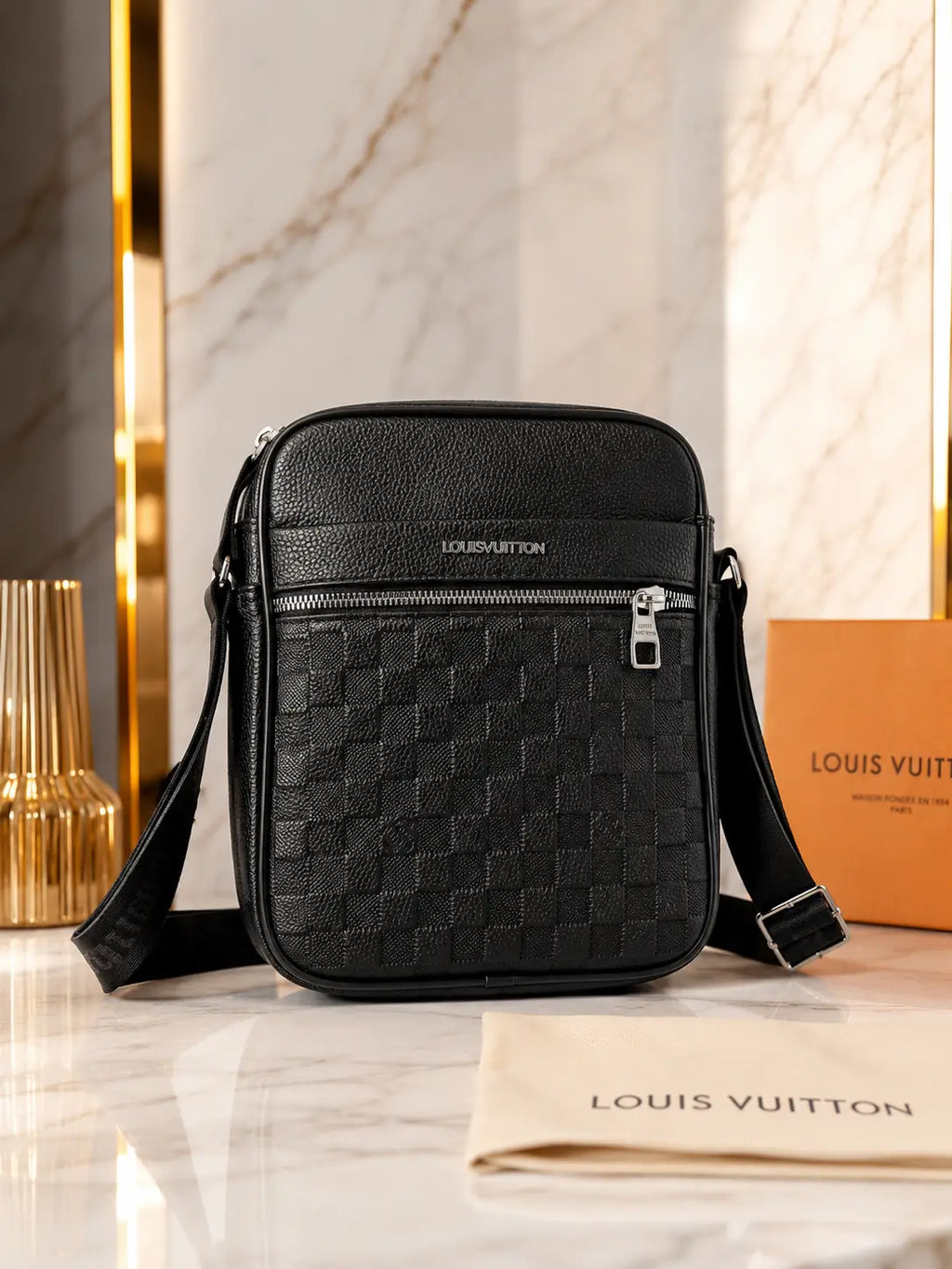 Louis Vuitto n Black Monogram Premium Sling Bag 2002
