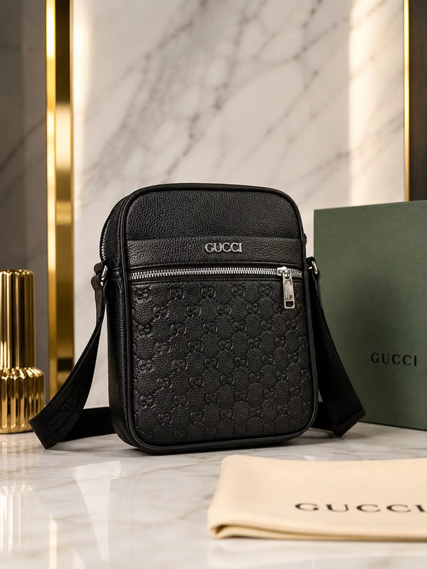 Gucc i Black Monogram Premium Sling Bag 2002