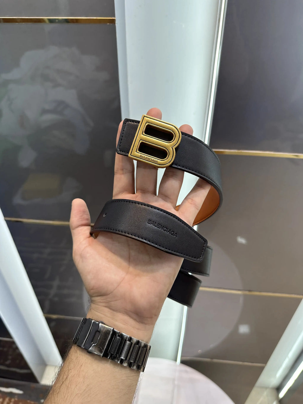 Balenciag a Gold Premium Imported Belt b810
