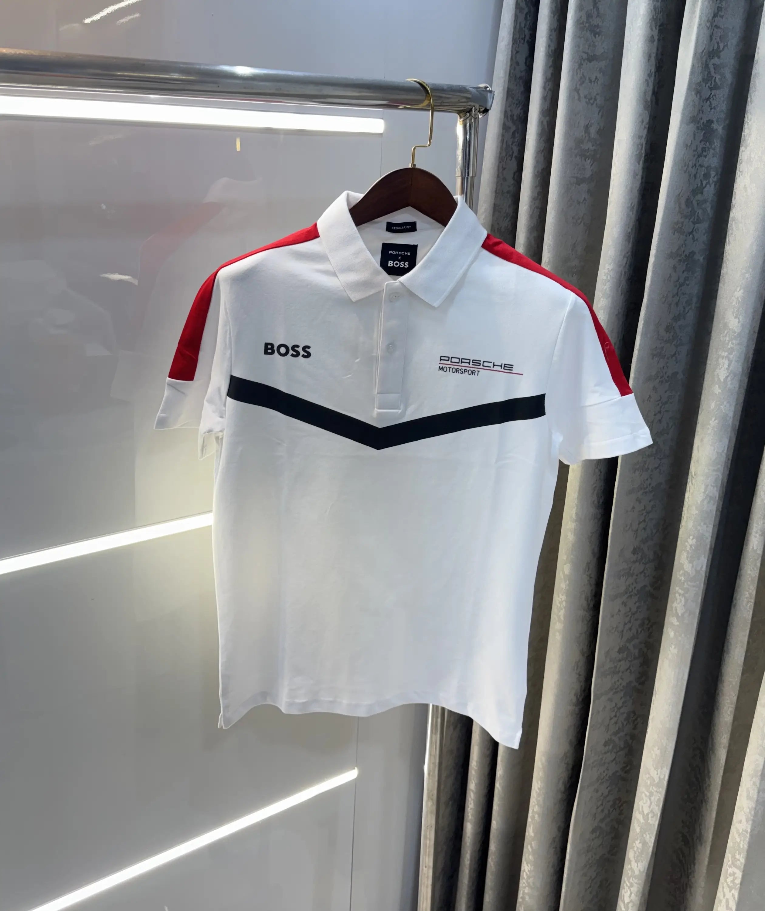 Hug o Bos s White Porsche Edition Premium Polo T-shirt Secondary image