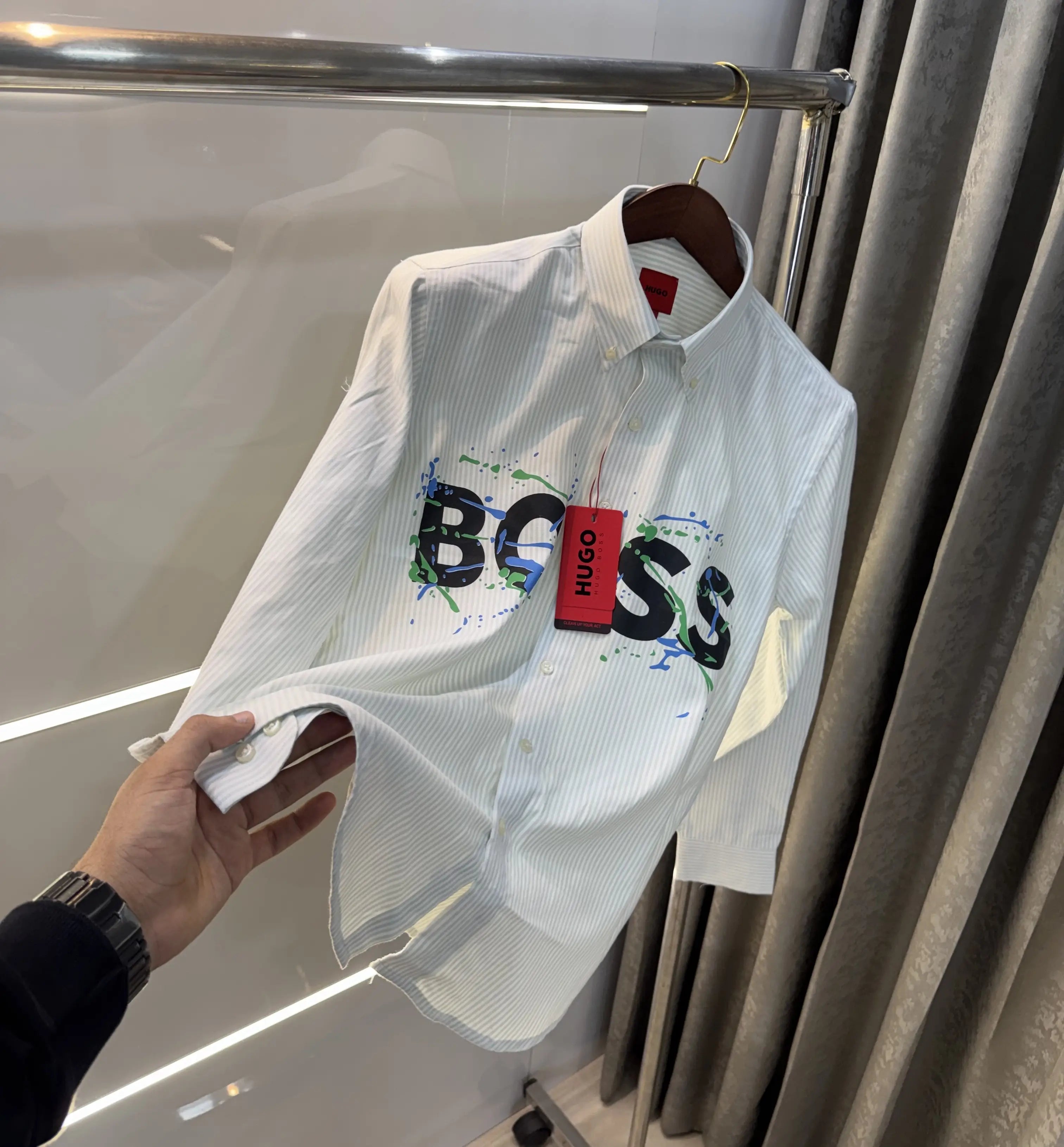 Hugo Boss Green Logo Work Premium Shirt Main image