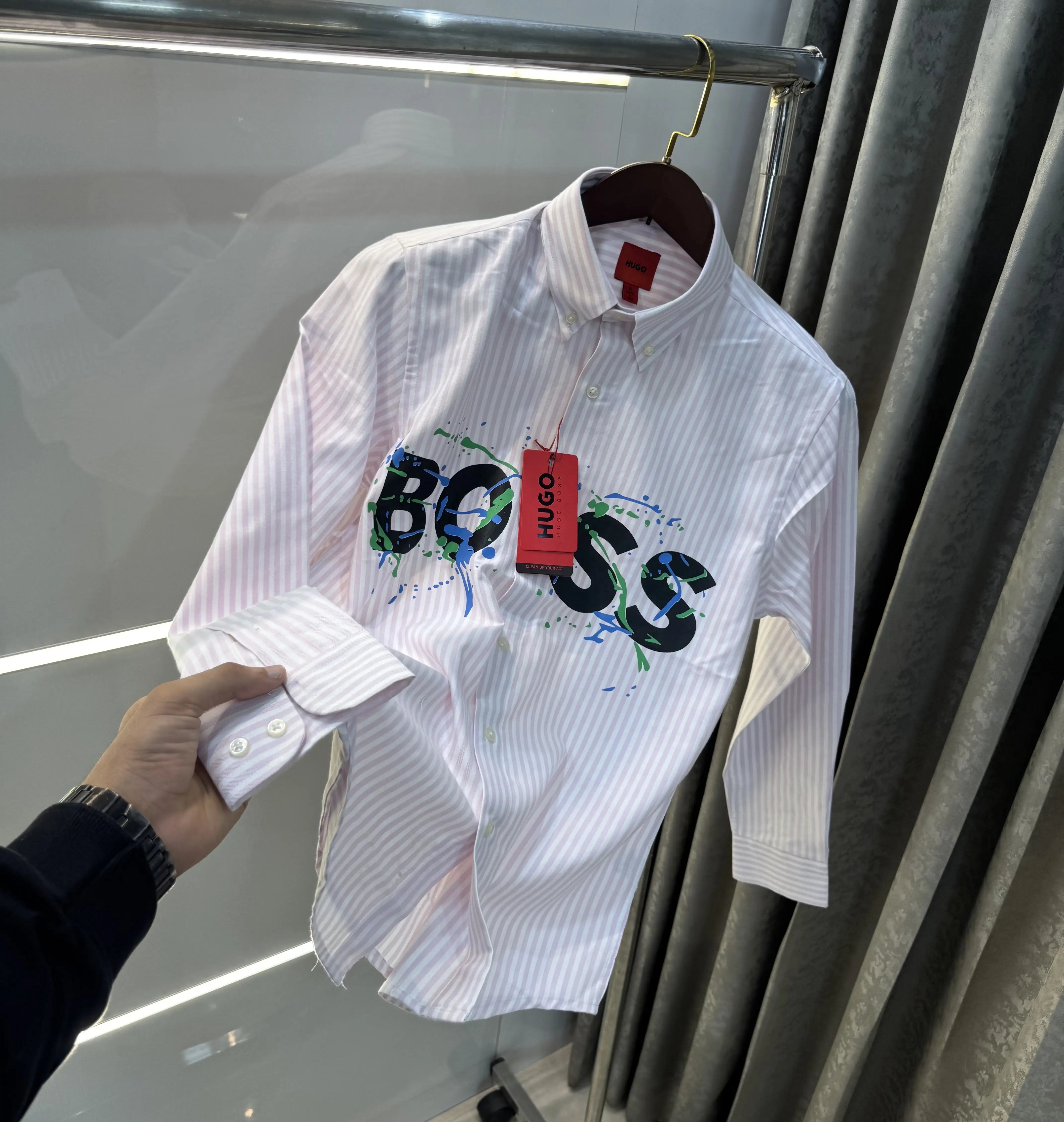 Hugo Boss Pink Logo Work Premium Shirt Secondary image