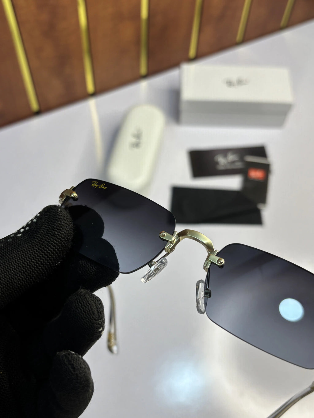 Rayban Rocky Asap Gold Blue 
