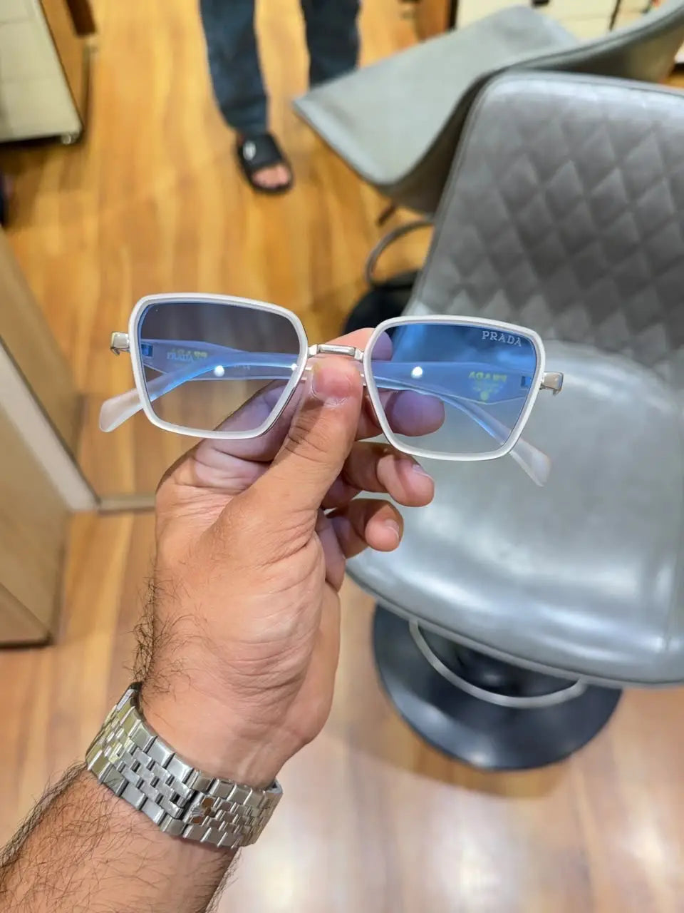 Prada_7381_silver_white_blue Secondary image