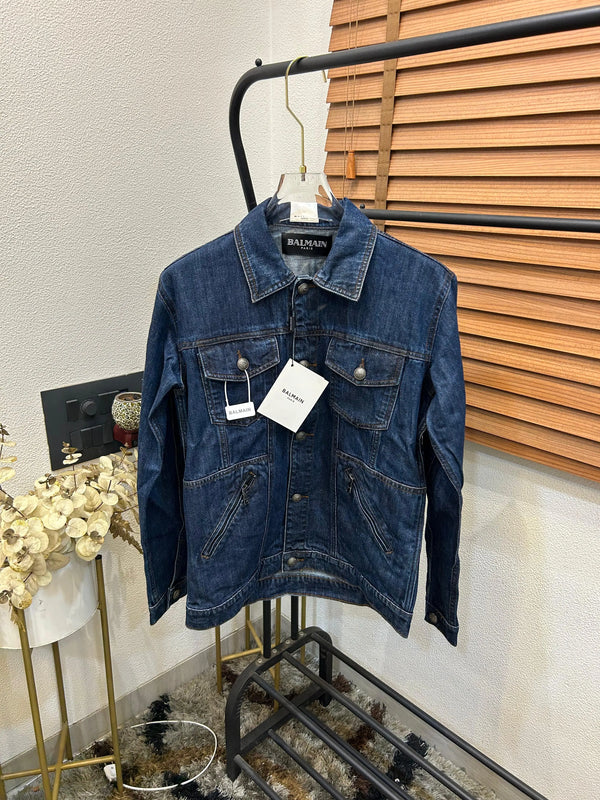 Balmai_n Turkey Imported Very Premium Highly Detailed Denim Dark Blue Jacket (DN 560)
