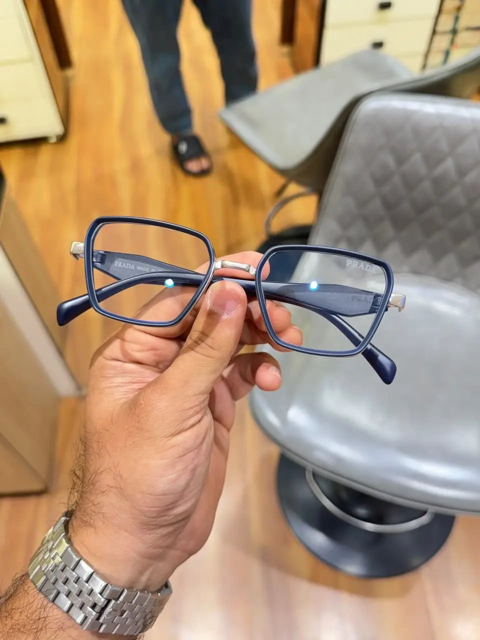 Prada 7381 silver blue plano Main image