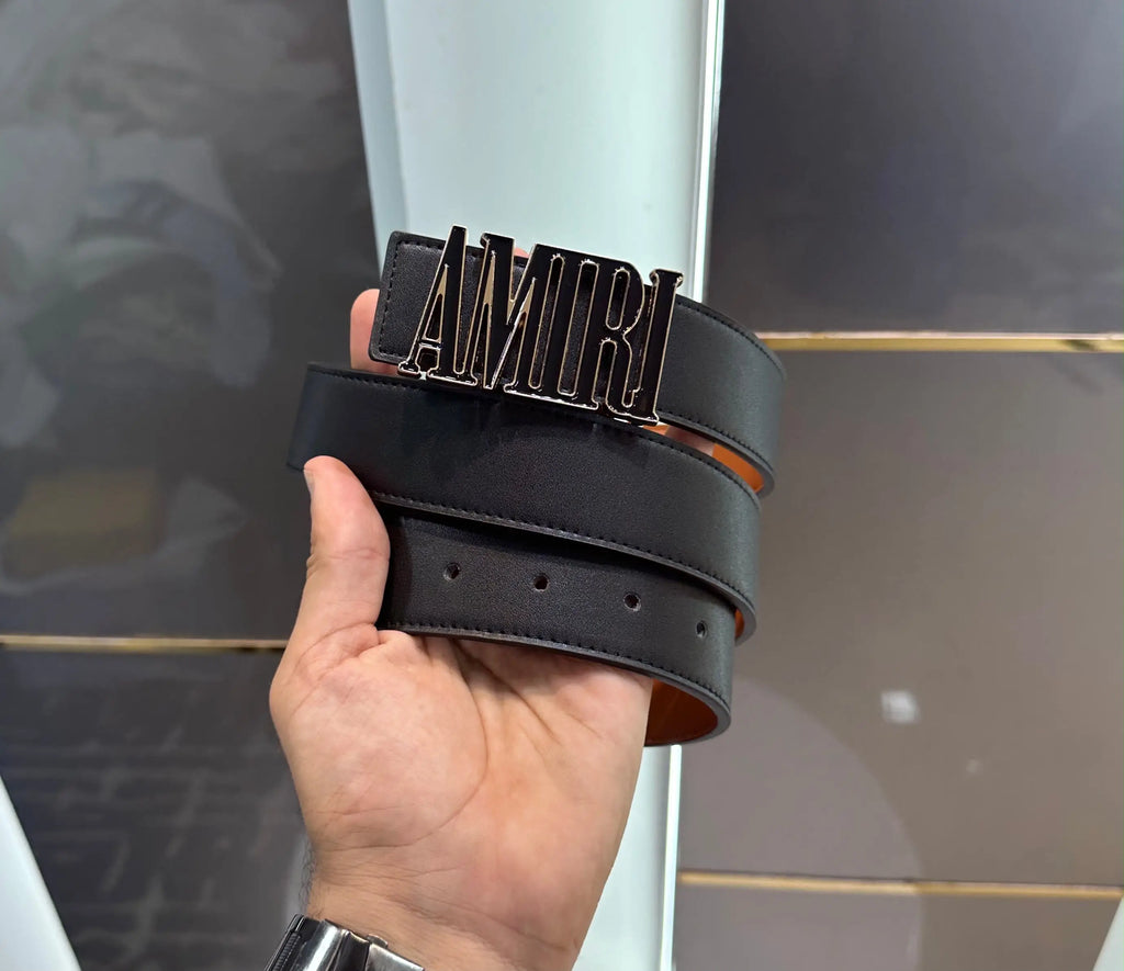 Amiri Gold Black Premium Imported Belt am515