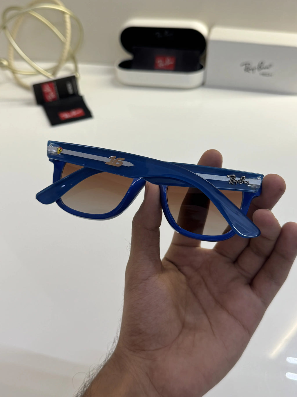 Rayban_502_Royal_Blue_Brown