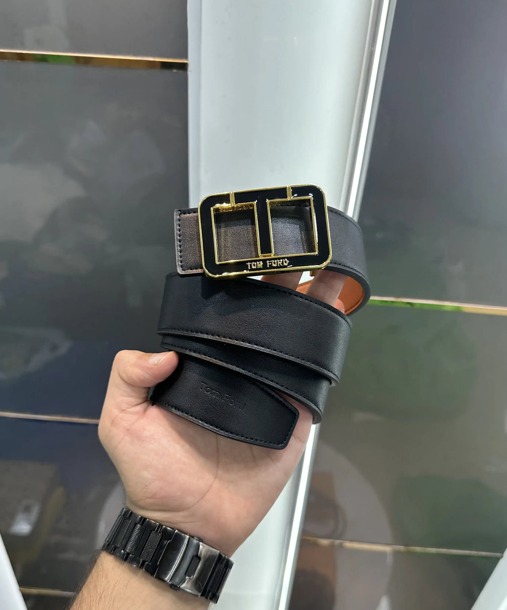 Tomfor d Premium Imported Reversible Belt Gold Black t1900