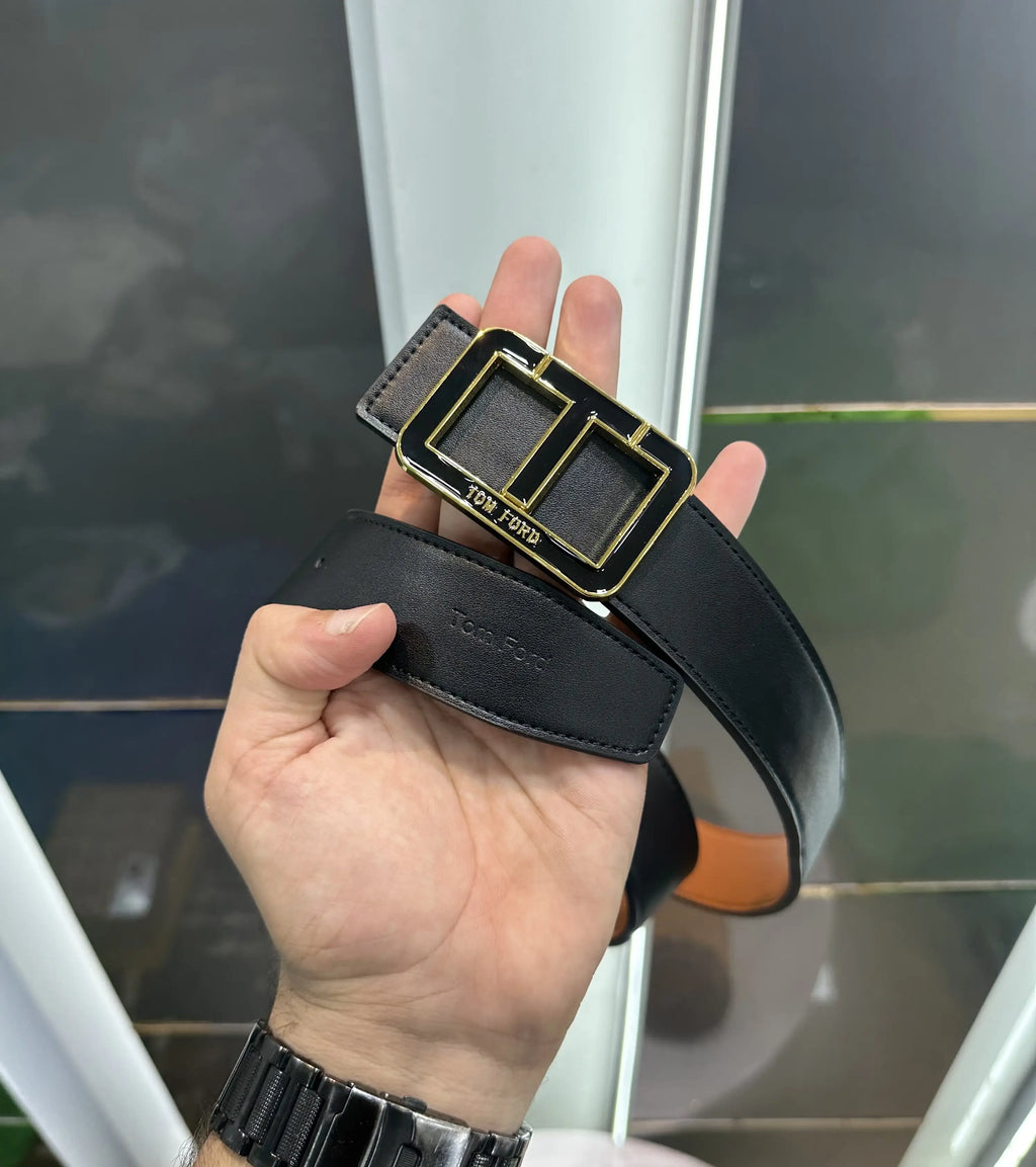 Tomfor d Premium Imported Reversible Belt Gold Black t1900