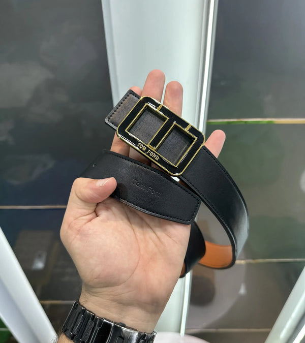 Tomfor d Premium Imported Reversible Belt Gold Black t1900
