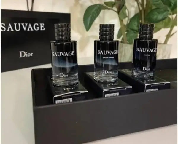 2011 Dior Sauvage Miniature Trio Fragrance Discovery Gift Set (3 Pieces) - For Men