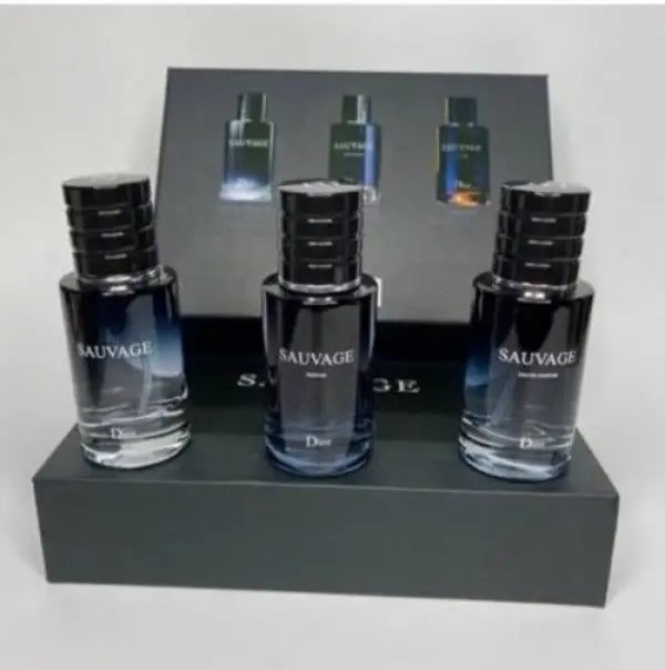 2011 Dior Sauvage Miniature Trio Fragrance Discovery Gift Set (3 Pieces) - For Men
