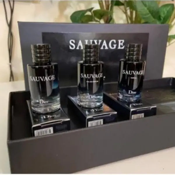 2011 Dior Sauvage Miniature Trio Fragrance Discovery Gift Set (3 Pieces) - For Men