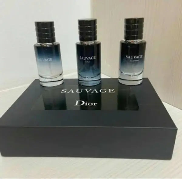 2011 Dior Sauvage Miniature Trio Fragrance Discovery Gift Set (3 Pieces) - For Men