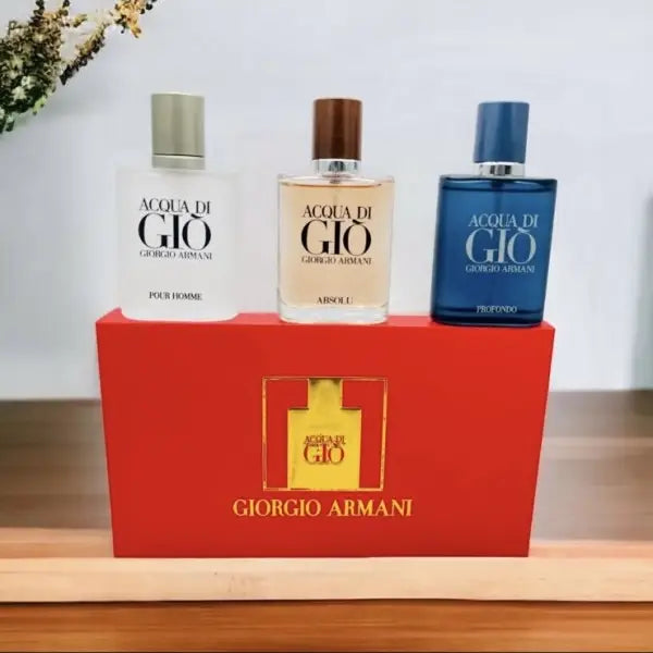 2017 Giorgio Armani Acqua Di Giò Trio Miniature Gift Set (Profondo, Absolu, Pour Homme) - For Men