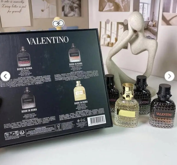 2019 Valentino Born In Roma Miniature Collection Gift Set 4x30ml (Intense, Coral Fantasy, Classic, The Gold) - For Men