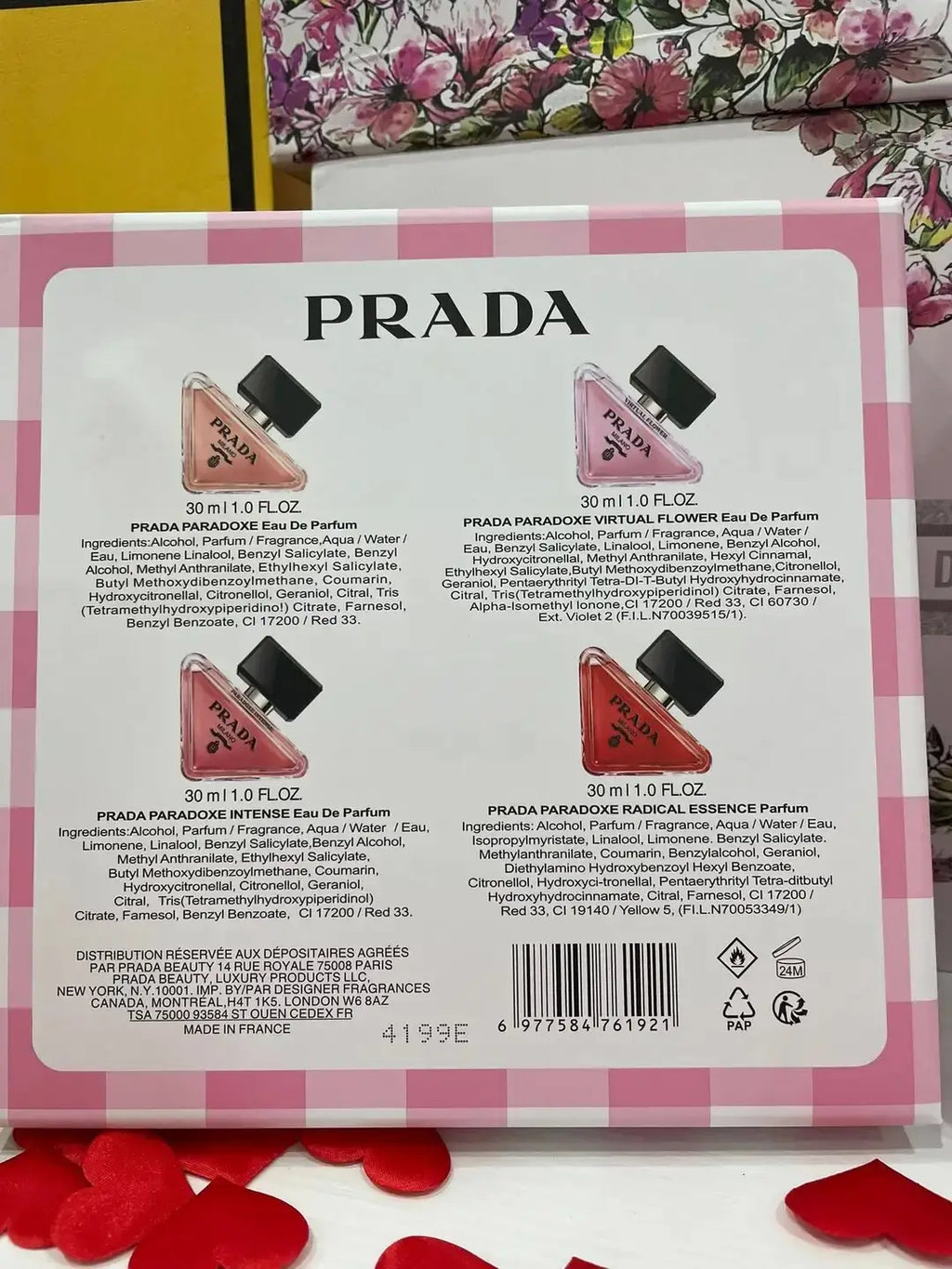 2024 Prada Paradoxe Collection Miniature Gift Set 4x30ml (EDP, Virtual Flower, Intense, Radical Essence) - For Women