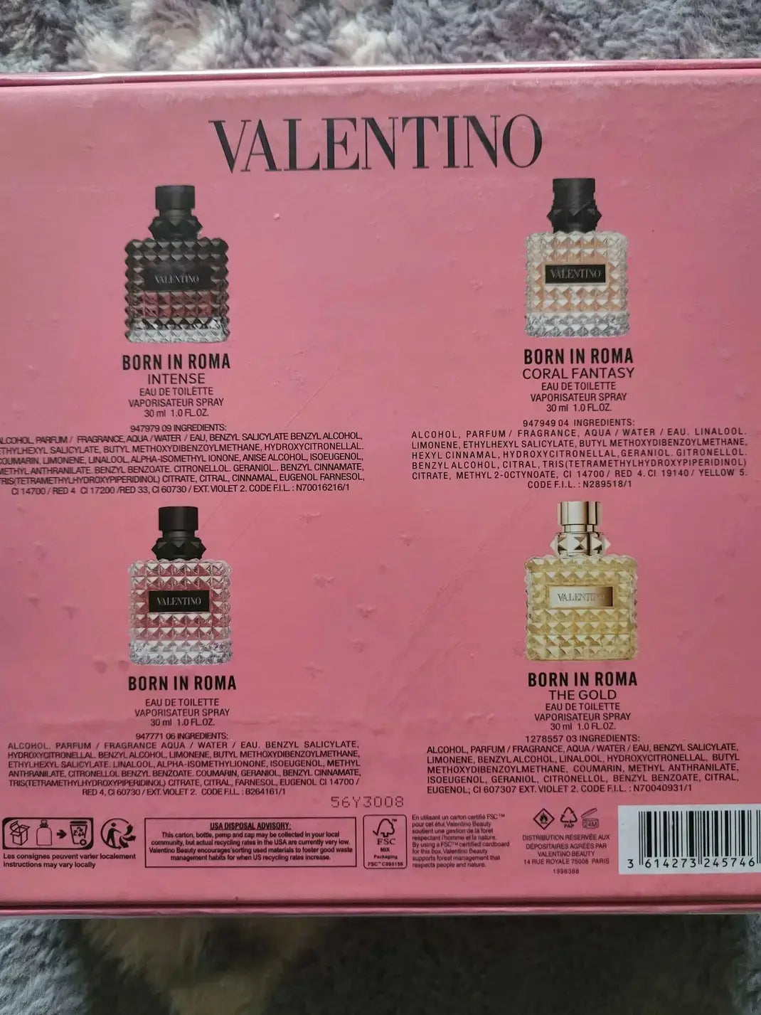2025 Valentino Donna Born In Roma Miniature Gift Set 4x30ml (Intense, Coral Fantasy, Classic, The Gold) - For Women