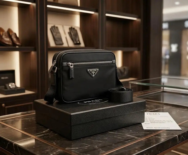Prad a Luxury Sling Bag Black With Og Box Bill And Dust Bag p122