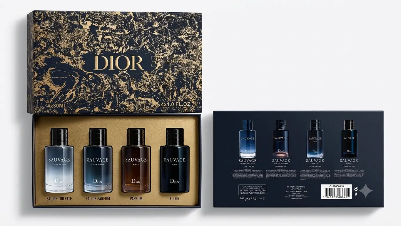 2005 Dior Sauvage Miniature Discovery Fragrance Gift Set 4 x 30ml - For Men