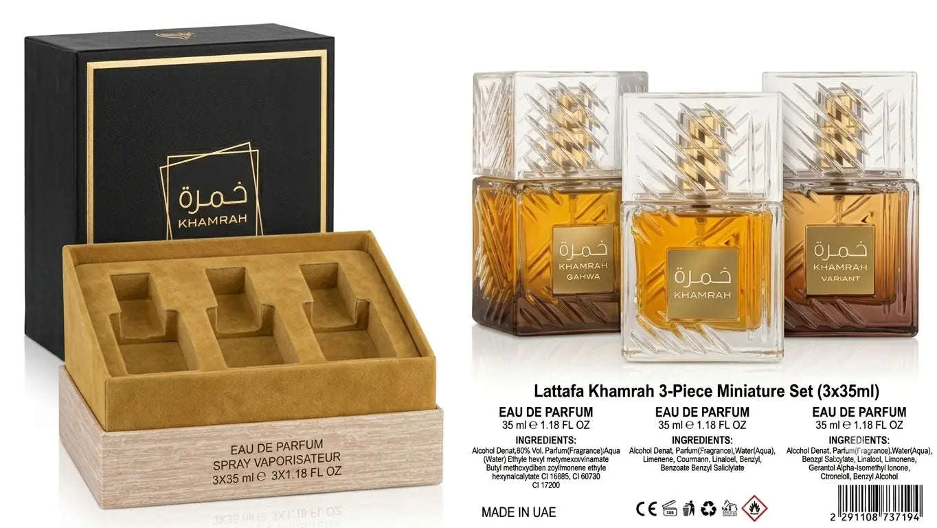 2002 Lattafa Khamrah Miniature Discovery Fragrance Gift Set 3 × 35ml - Unisex