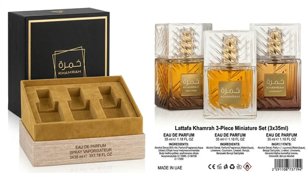 2002 Lattafa Khamrah Miniature Discovery Fragrance Gift Set 3 × 35ml - Unisex