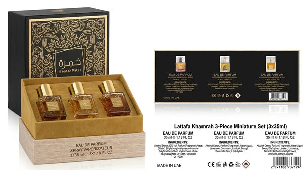 2002 Lattafa Khamrah Miniature Discovery Fragrance Gift Set 3 × 35ml - Unisex