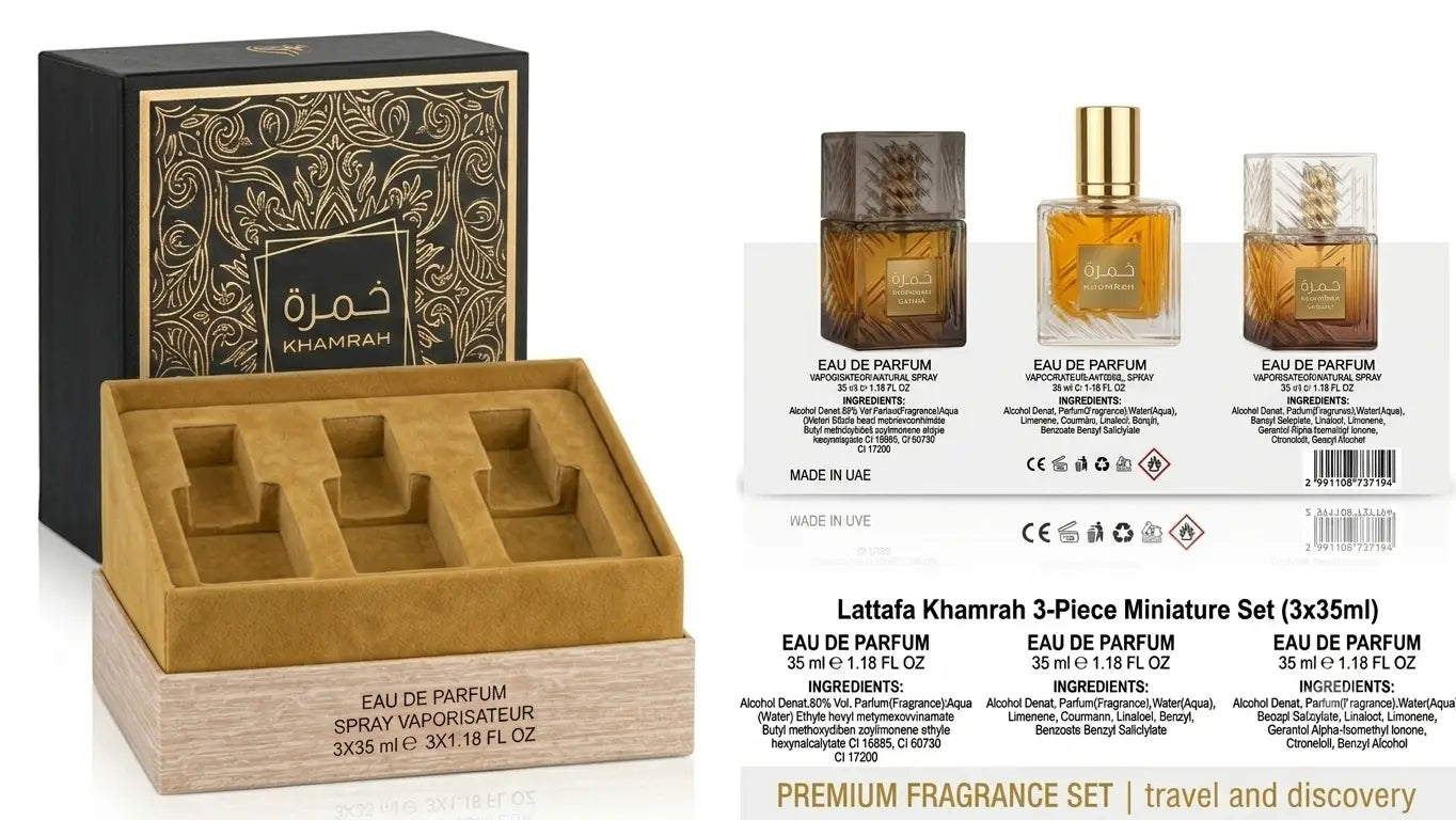 2002 Lattafa Khamrah Miniature Discovery Fragrance Gift Set 3 × 35ml - Unisex
