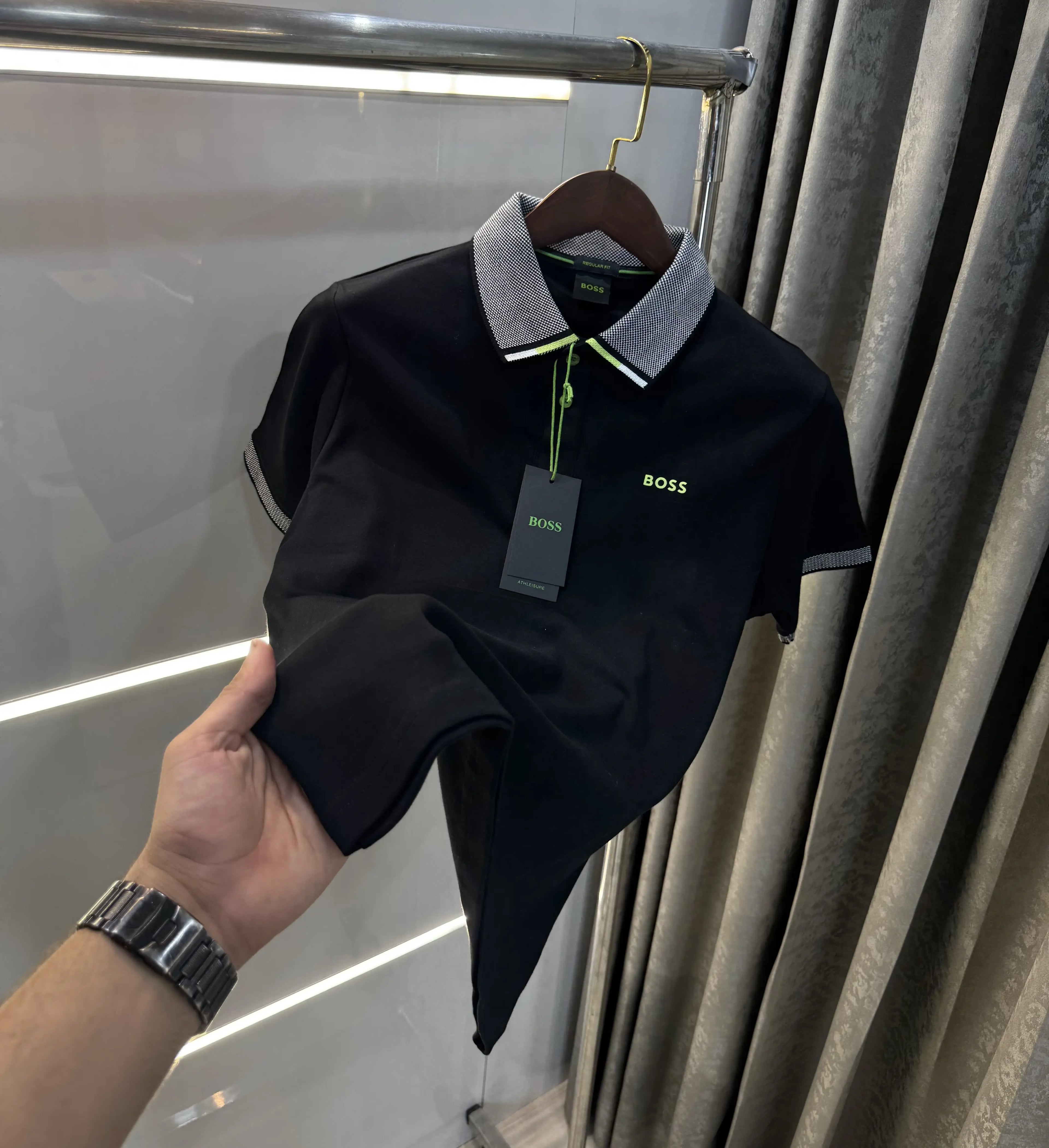 Hugo  Bos s Black Logo Work Premium Polo T-shirt
