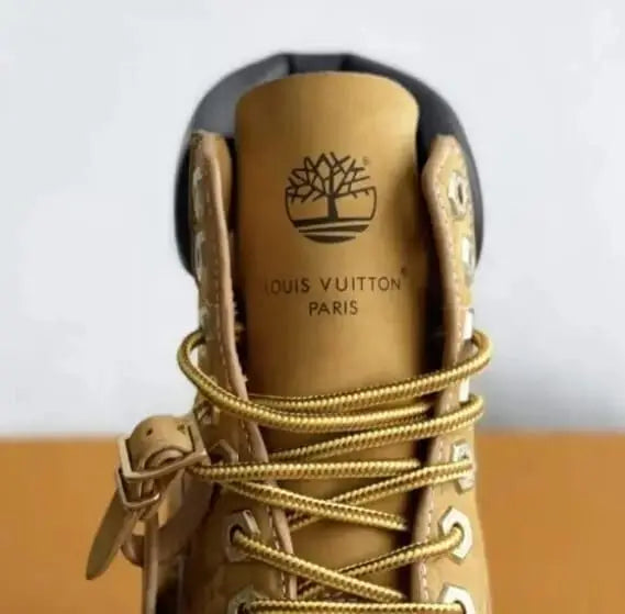 Loui-s Vuitton x Timberland ankle boots wheat monogram embossed leather