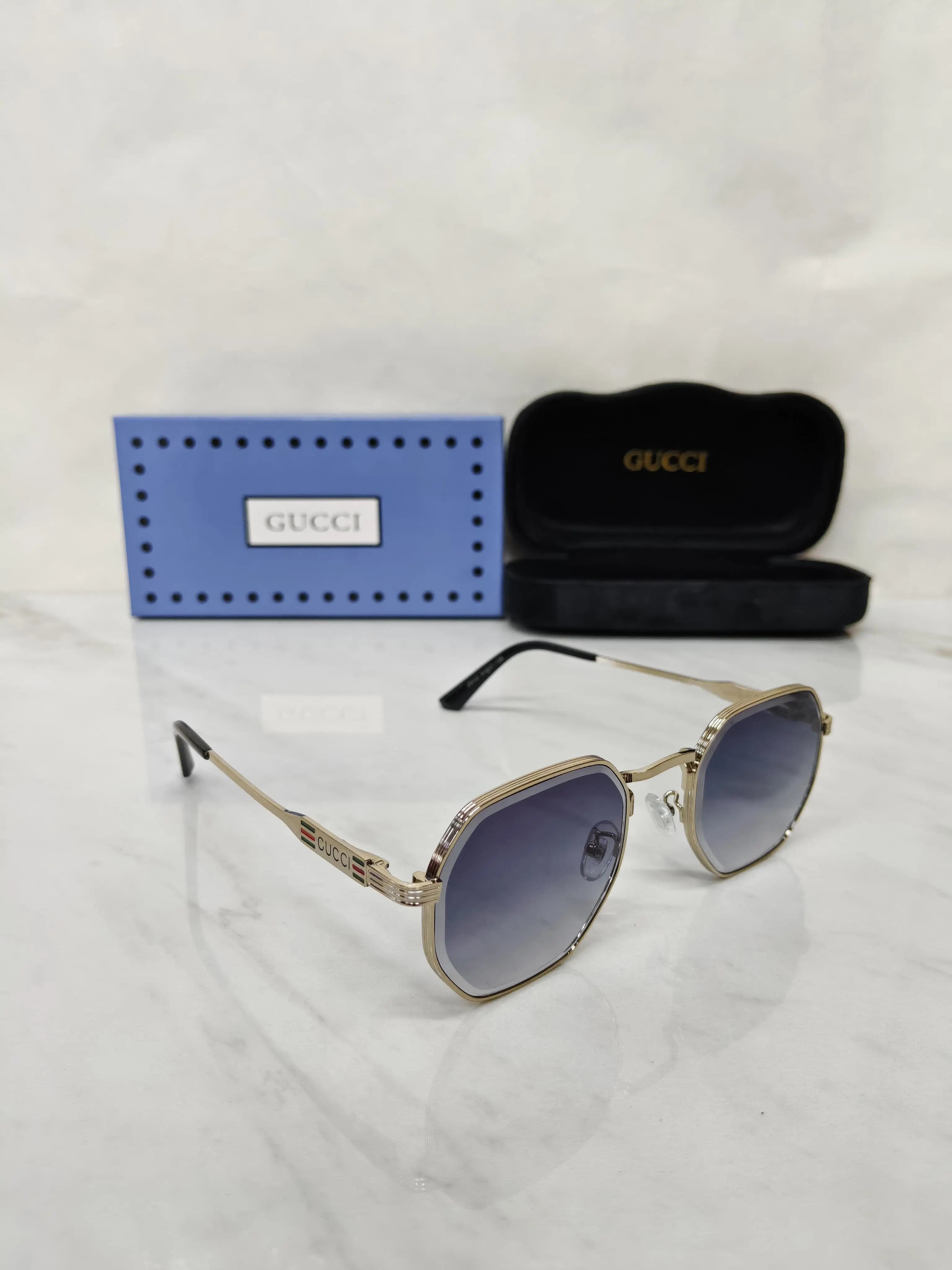 GUCCI 28002 BLUE SILVER METAL 