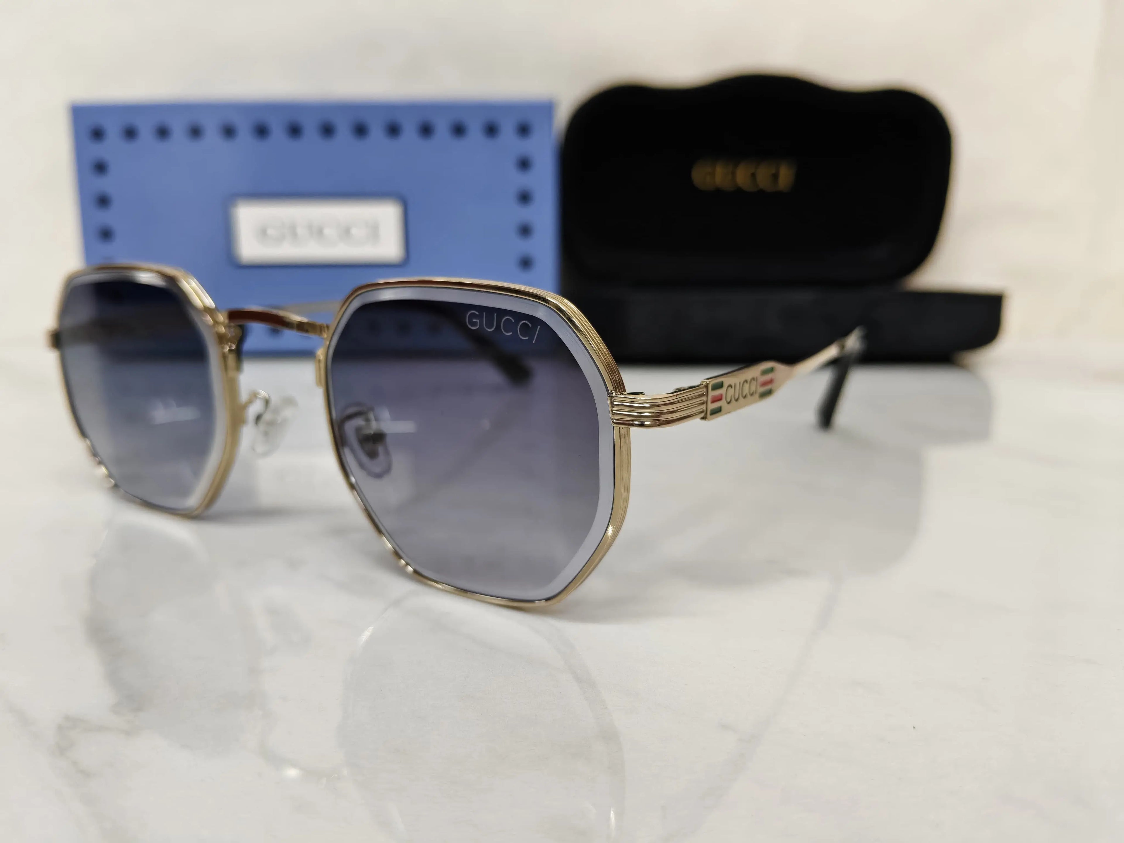 GUCCI 28002 BLUE SILVER METAL 