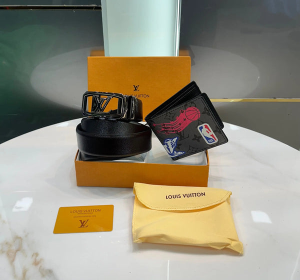 Louis Vuitto n Belt + Wallet Combo With Box lv9078