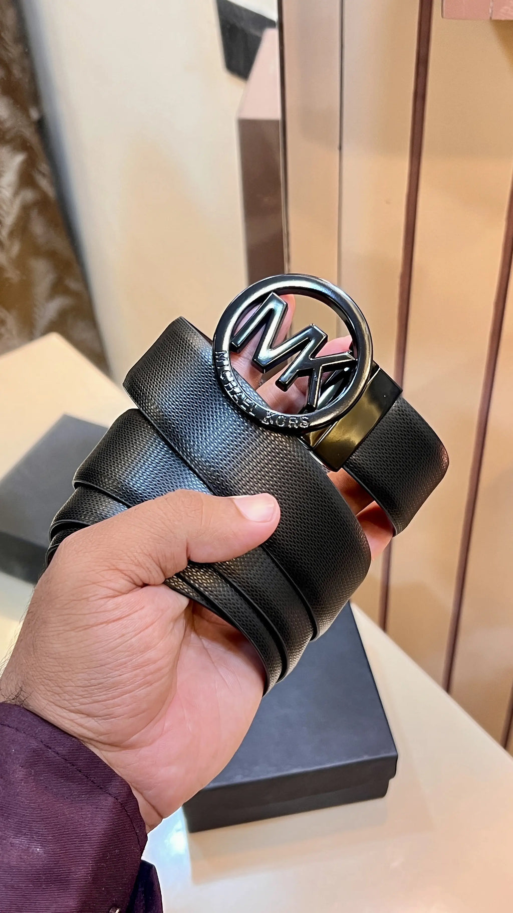 MK MICHEAL KORS PREMIUM QUALITY IMPORTED REVERSIBLE BELT WITH BOX