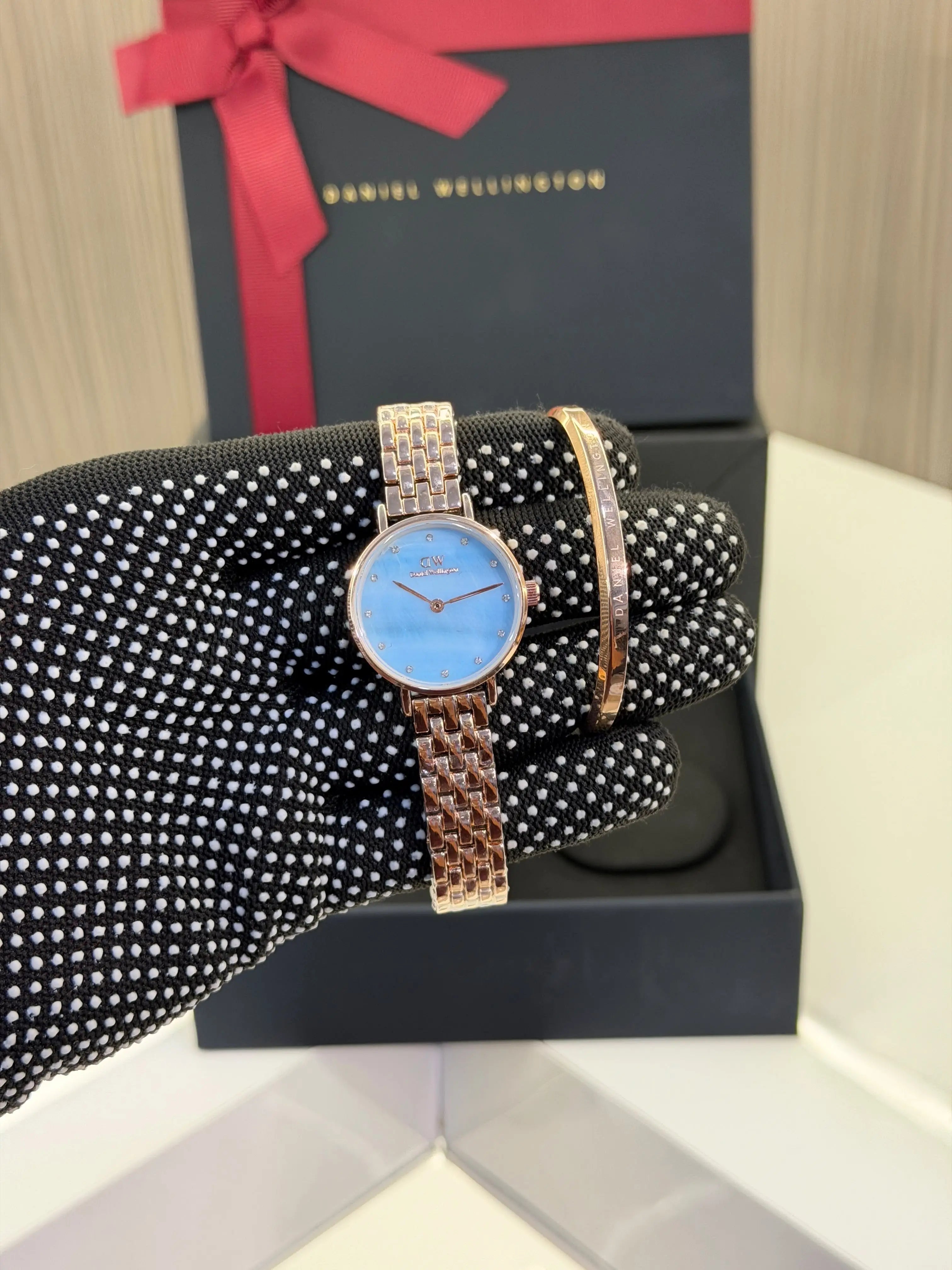 Daniel Wellington Petite Lumine with Classic Rose Gold Bracelet