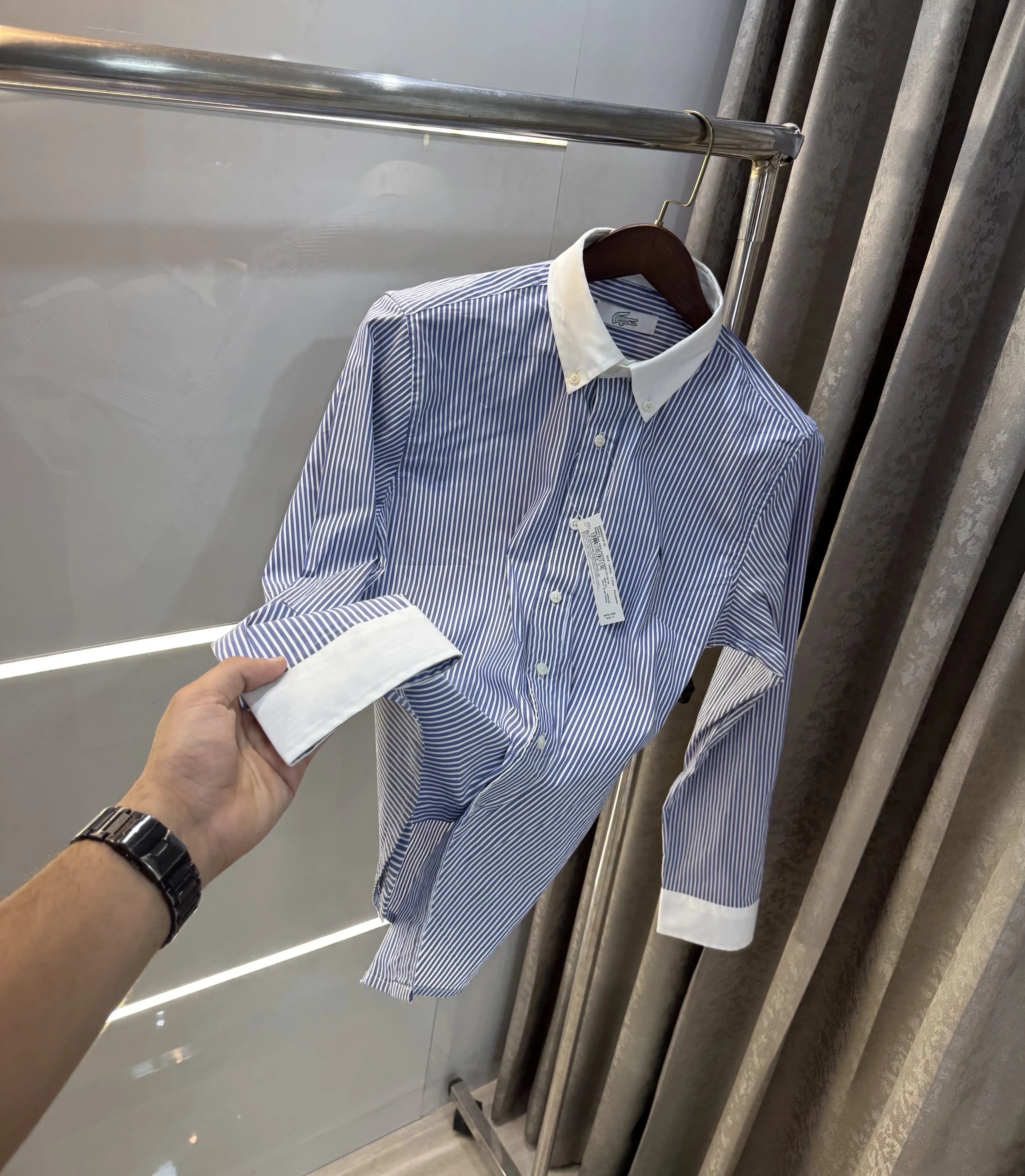 Lacost e Dark Blue Embroidery Logo Work Premium Shirt Main image