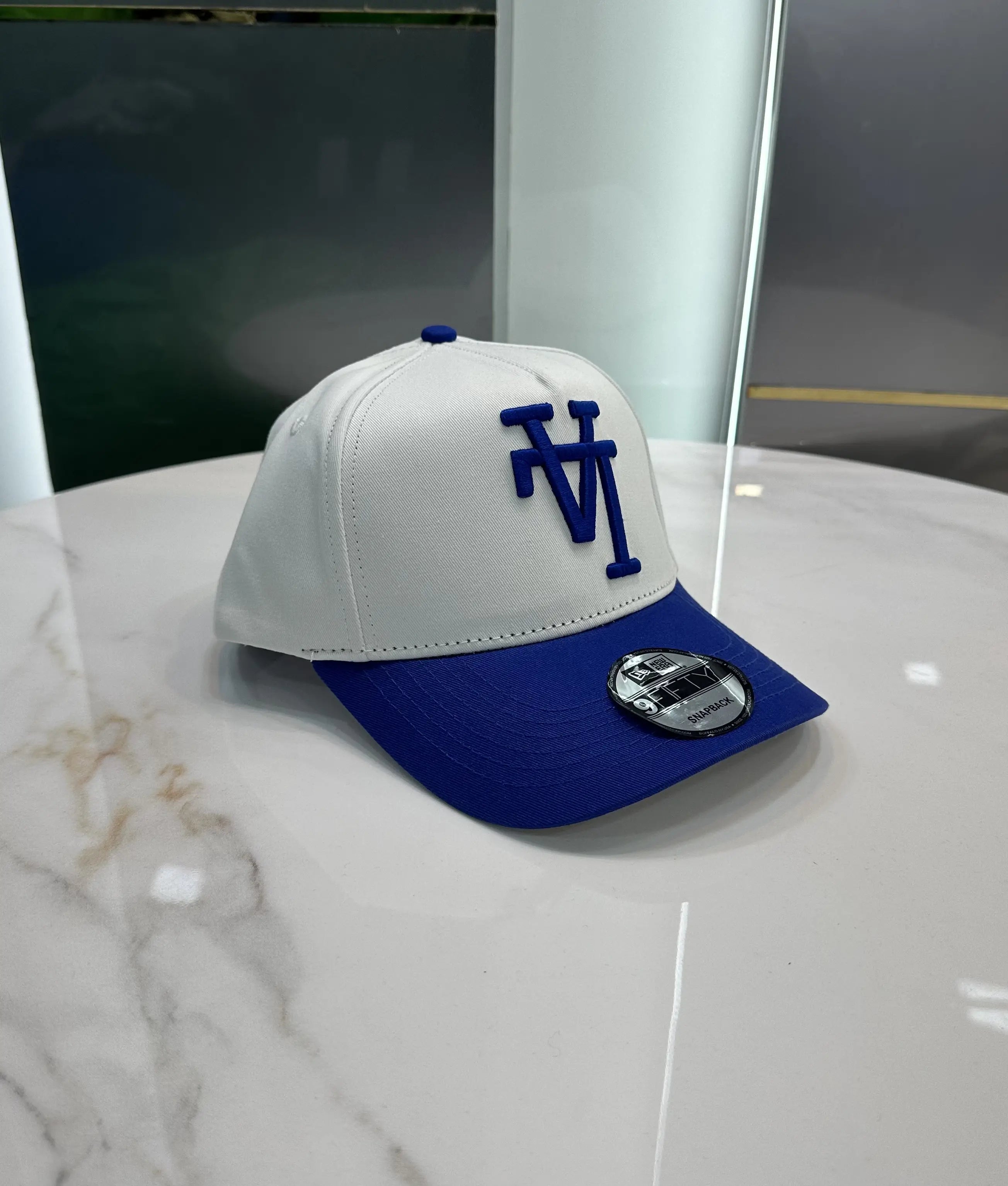LA White Blue Premium Imported Cap la6643