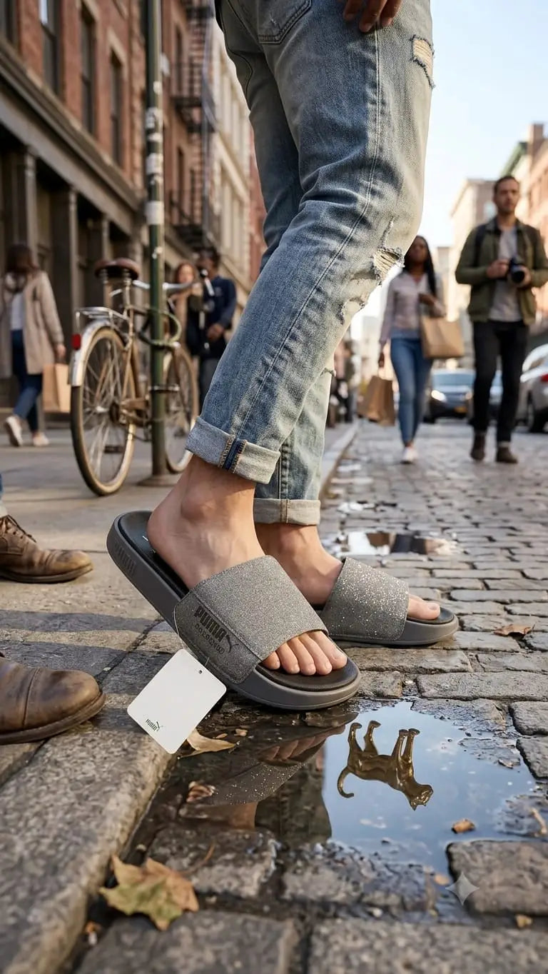 Puma Palermo Grey Black Flip Flop 