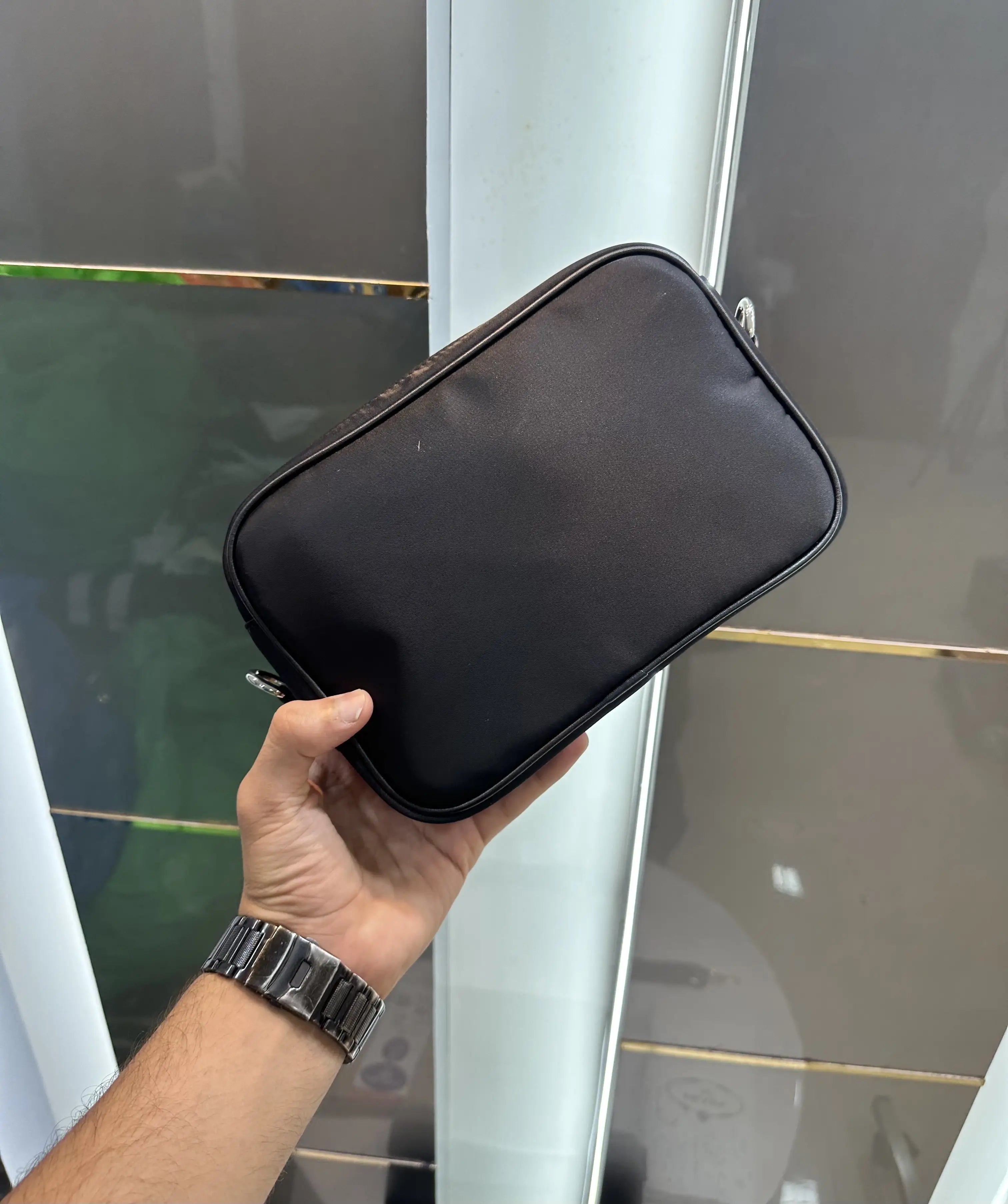 Prad a Luxury Sling Bag Black With Og Box Bill And Dust Bag p122