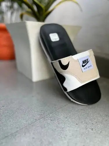 Nike Airmax 1 Premium White Black Flip Flop 