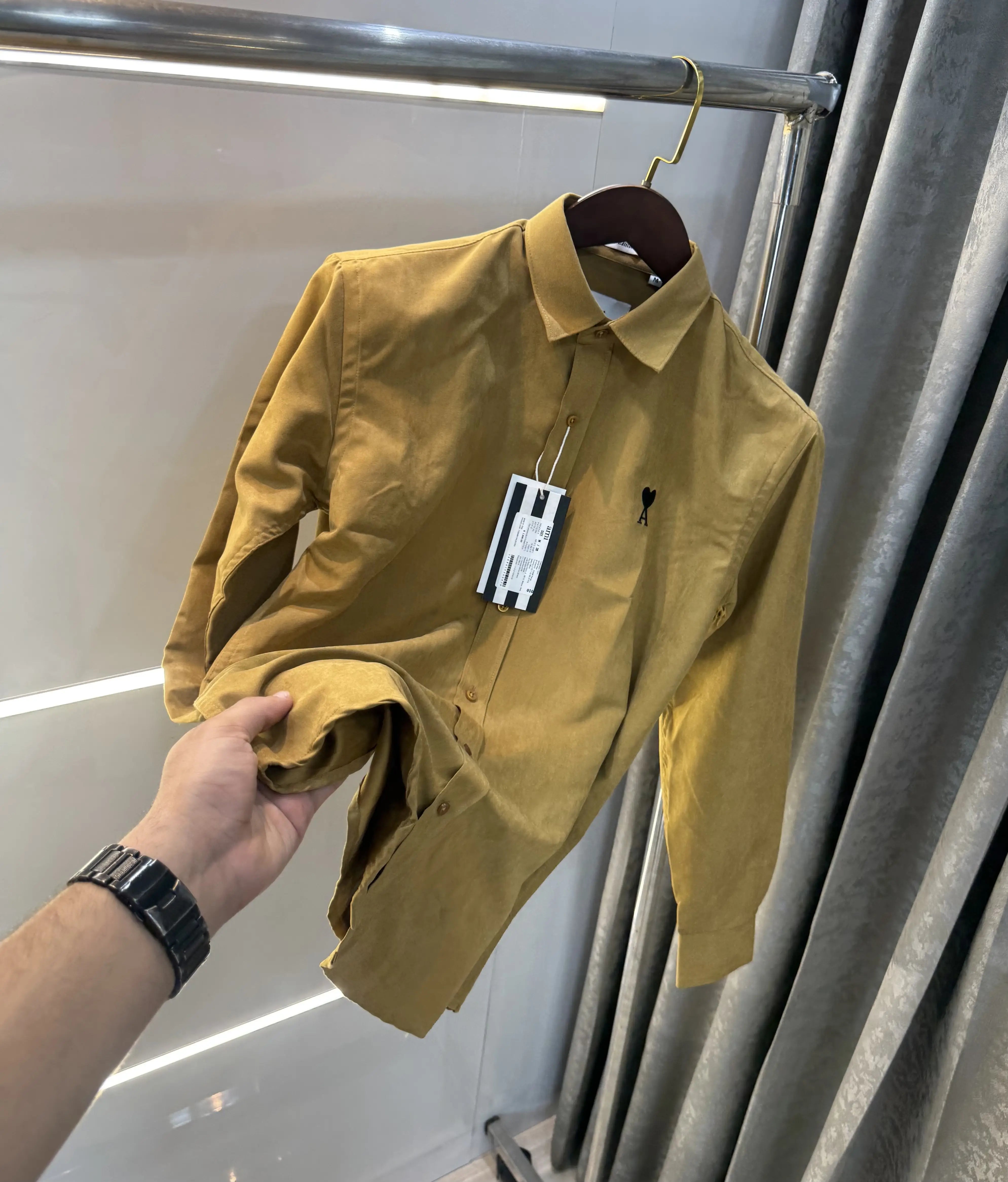 Ami Paris Mustard Embroidry Logo Premium Shirt Secondary image