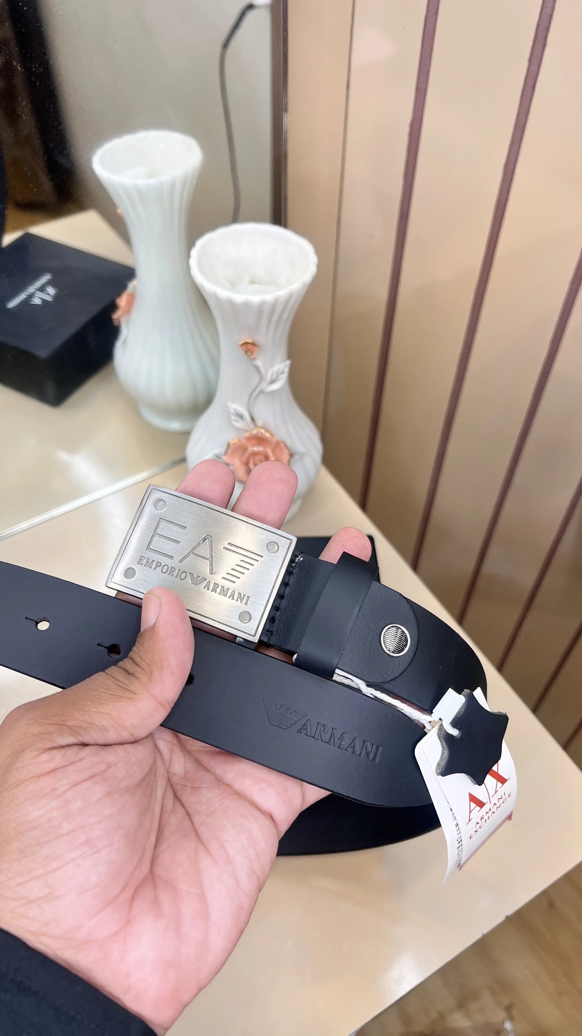 AX ARMANI EXCHANGE PREMIUM QUALITY IMPORTED LEATHER BELT WITH OG BOX AX-525