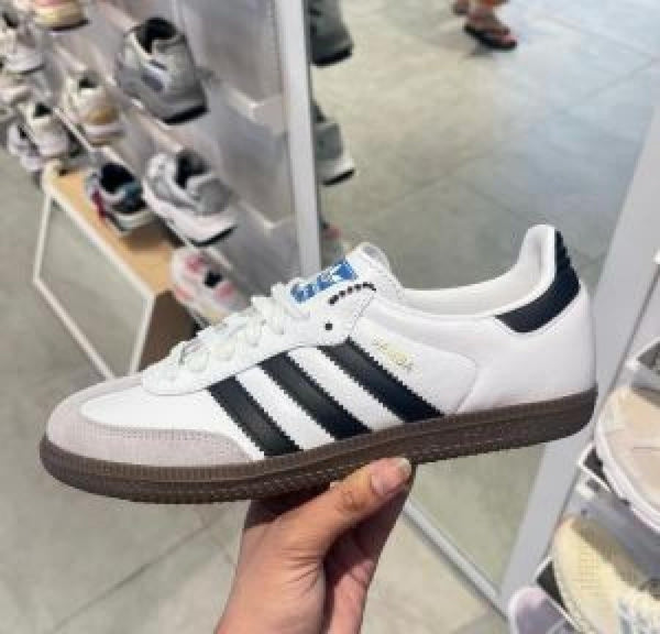Adidass Samba Leather White Black Mens