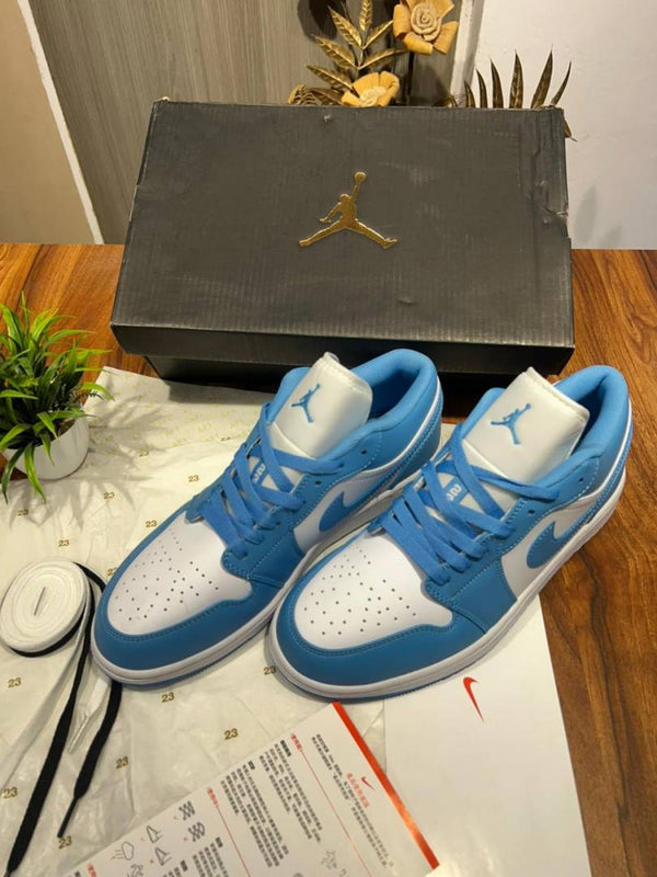 E air jordan 1 low univesity blue unc