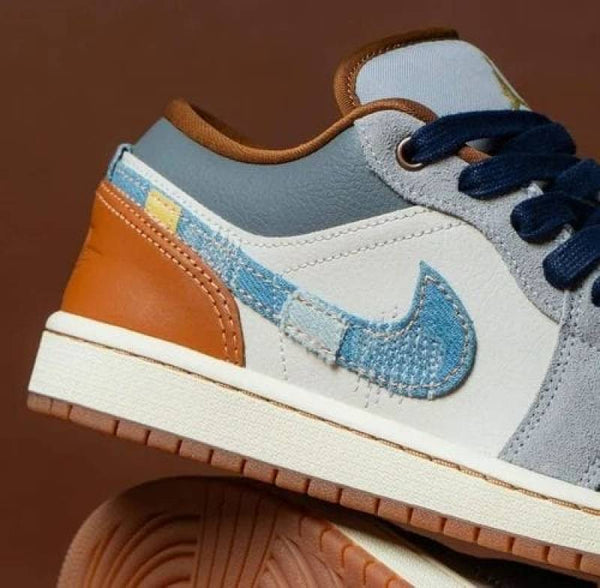 AIR JORDAN RETRO 1 LOW REPAIRED DENIMsSwoosh Fix