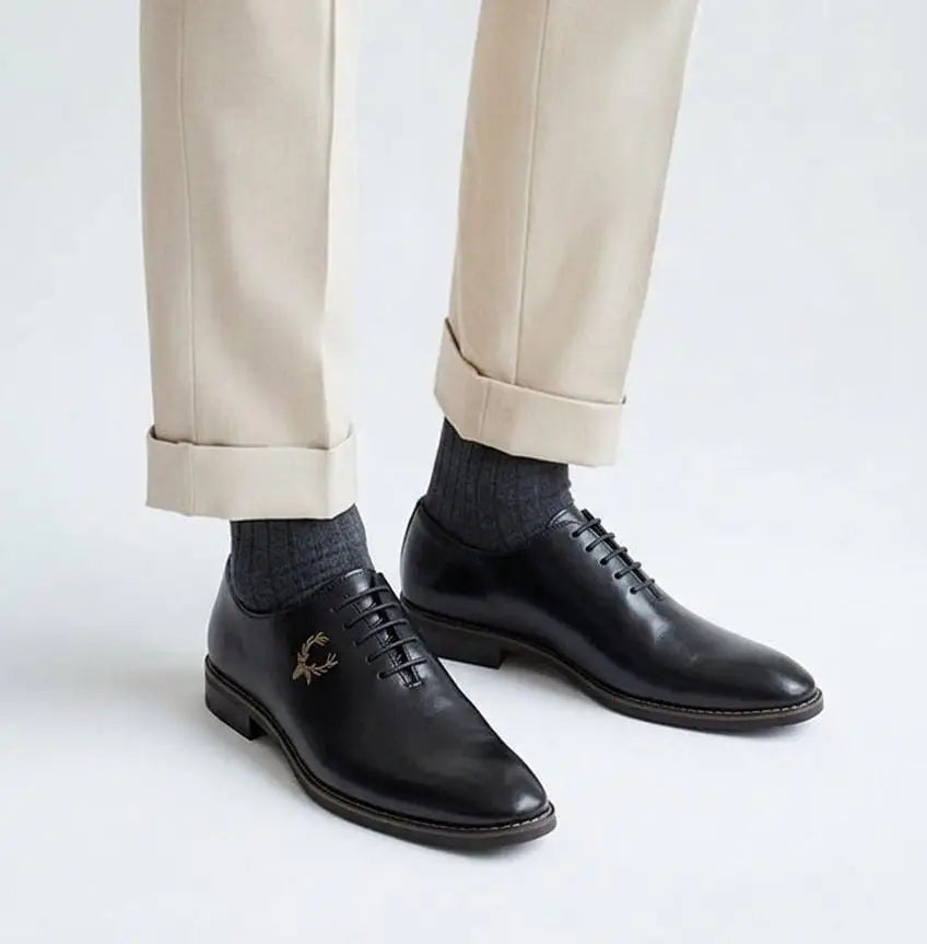 Allen_Solly Black Premium Leather Shoes Main image