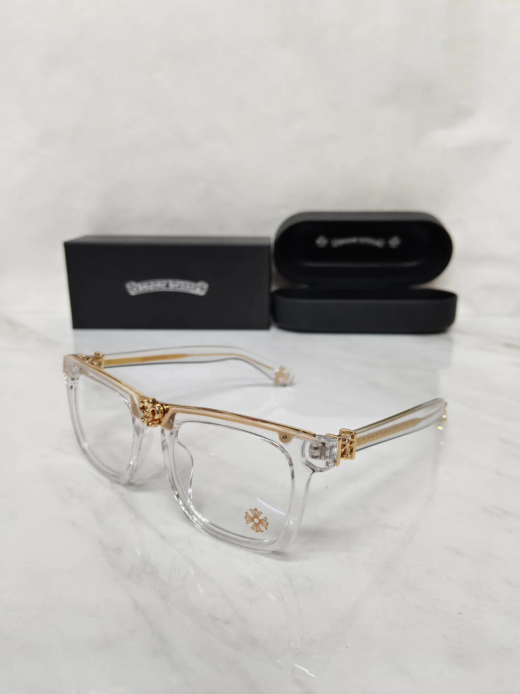CHORME HEART 11068  WHITE GOLD METAL FRAME AAA+ QUALITY 
