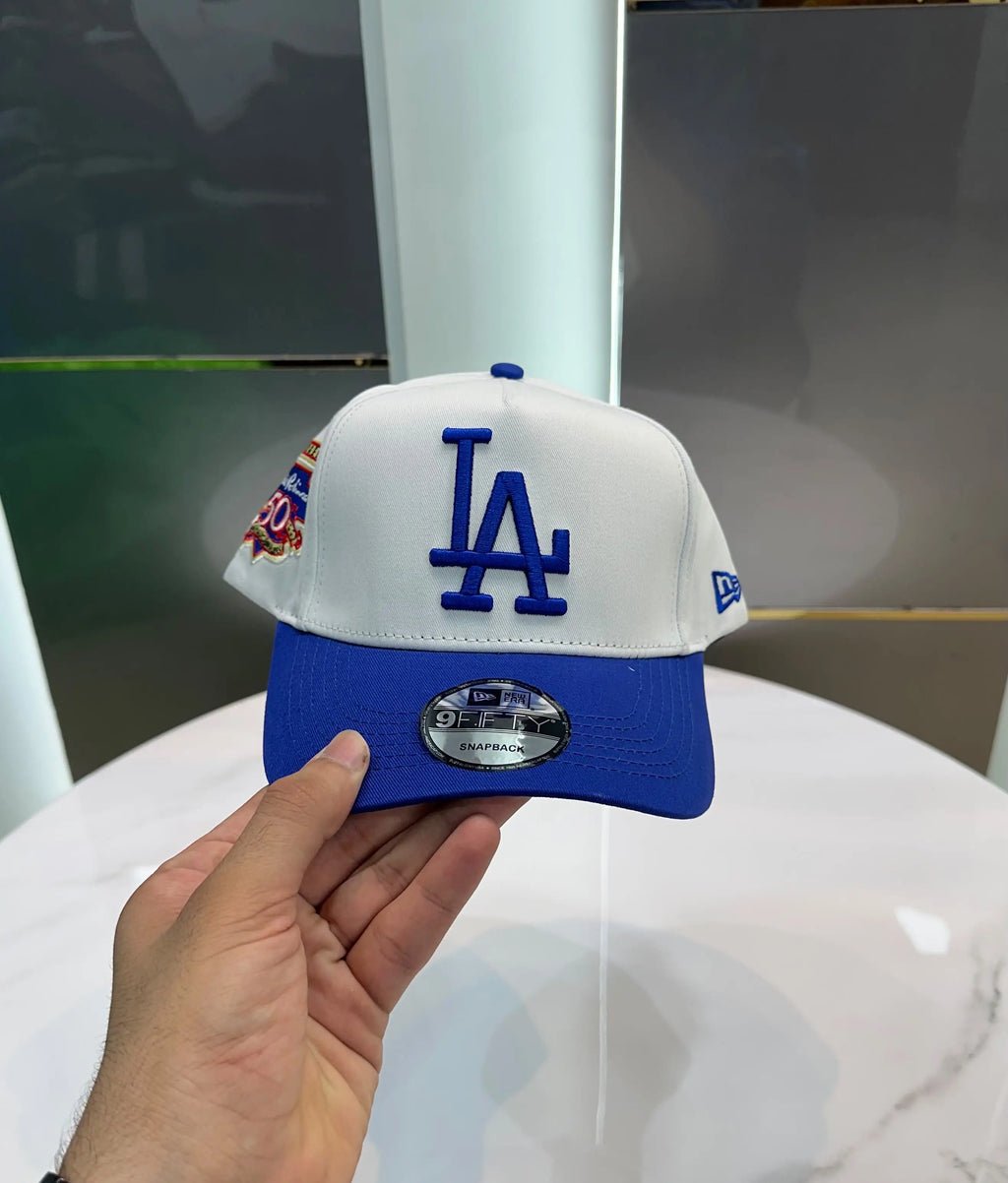 LA White Blue Premium Imported Cap l7890