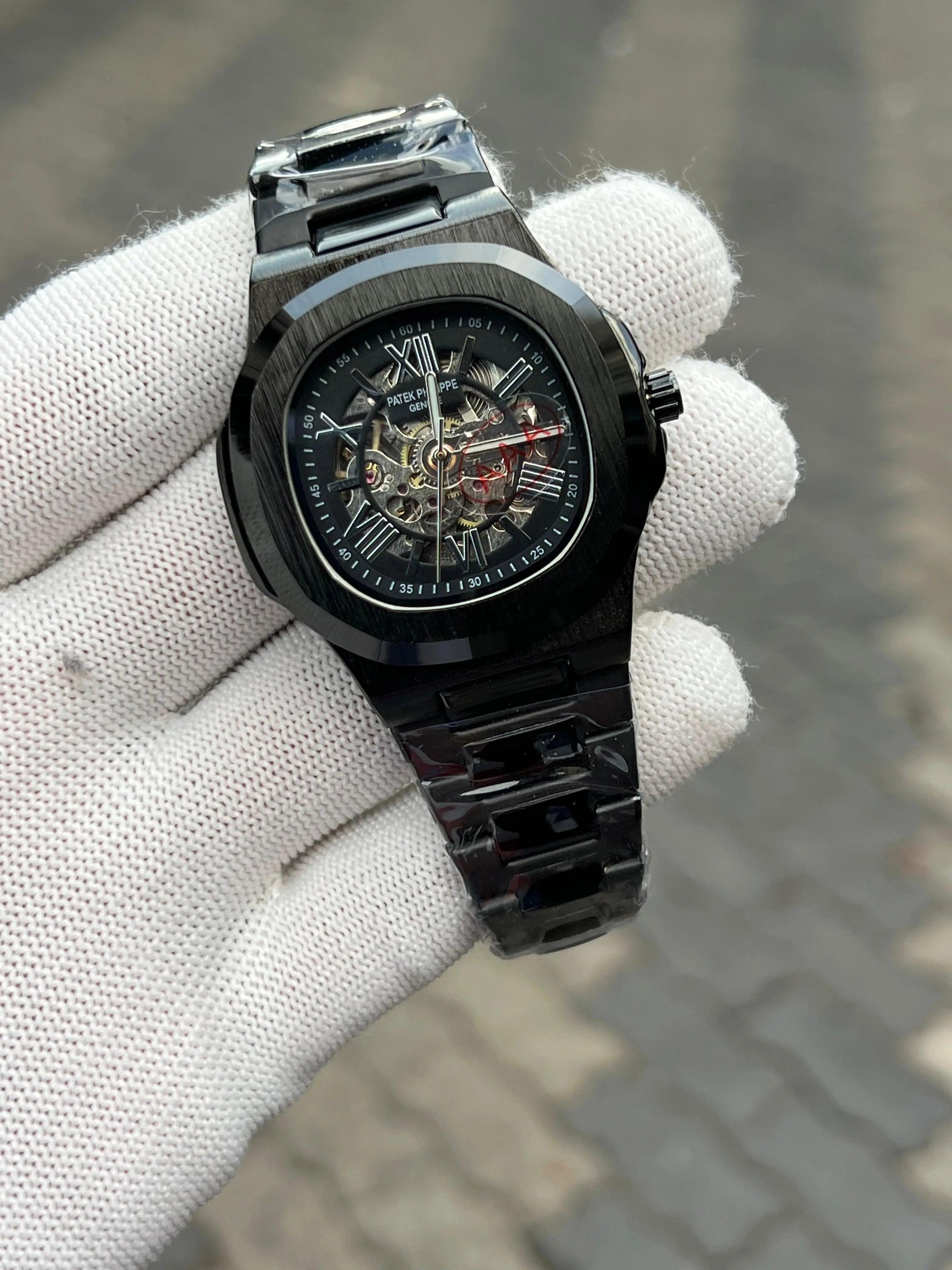 Patek Phillipe Skeleton Roman Full Black